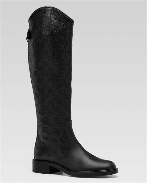 tall black gucci boots|Gucci flat boots sale.